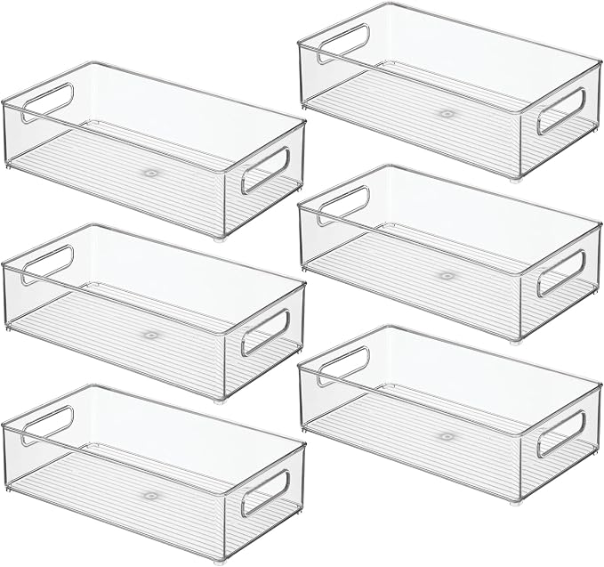 iDesign Stackable Fridge Bin, Set of 6, Clear | Kitchen Storage Bin, For Pantry, Cabinets, or Fridge - Image 8