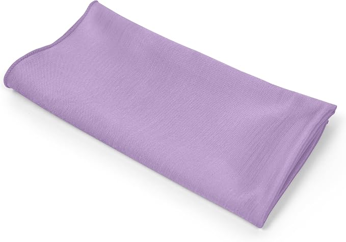 17 x 17-Inch Shantung Satin Cloth Napkins, Lilac Set of 12 | Bulk Case of 1 Dozen, Square, 100% Polyester Fabric, Reversible, Faux Dupioni Silk Reverse Side, Machine Washable, Purple - Image 9