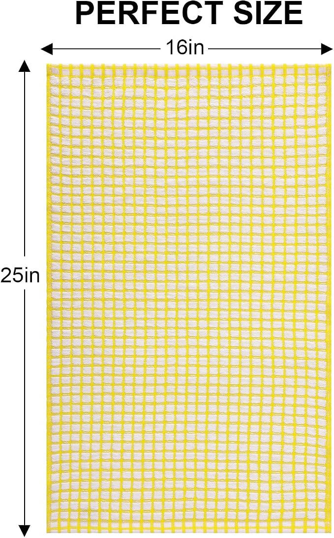 Kitinjoy Cotton 12 Pack Terry Kitchen Towels, Yellow | 16 x 25 Inches Super Soft and Absorbent Dish Towels, Quick Drying hand towels for kitchen Drying - Image 6
