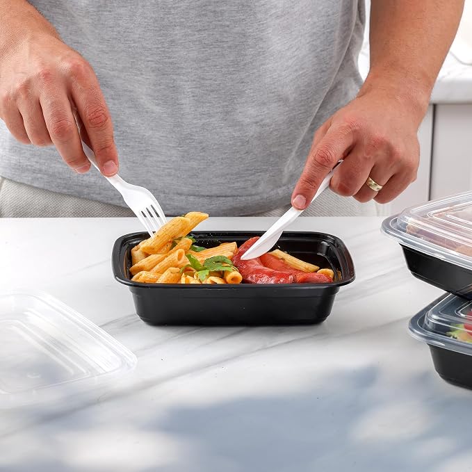 GUSTO 24 oz -1 Compartment Meal Prep Containers with Lids – [Case of 150] Reusable, Microwaveable, Dishwasher & Freezer Safe, BPA-Free Food Storage Boxes for Portion Control (Formerly Comfy Package) - Image 5