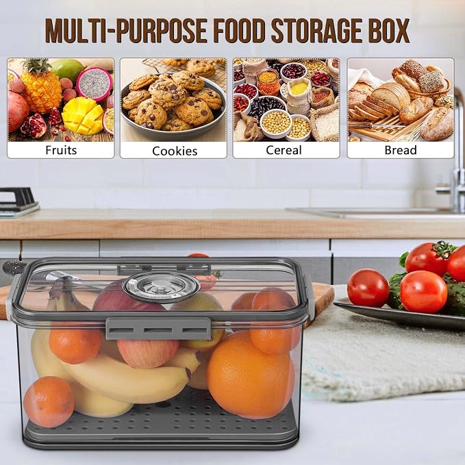 Gifhomfix Bread Box Bread Boxes for Kitchen Counter Airtight, Time Recording Bread Storage Container with Lid, Bread Keeper for Homemade Bread, Toast, Bagel, Donut and Cookies, LARGE Dark Grey - Image 6