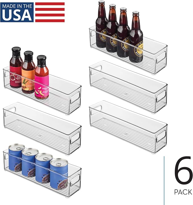 iDesign Stackable Fridge Bin with Handles, Set of 6, Clear | Ideal for Freezer or Pantry, Made in USA - Image 2
