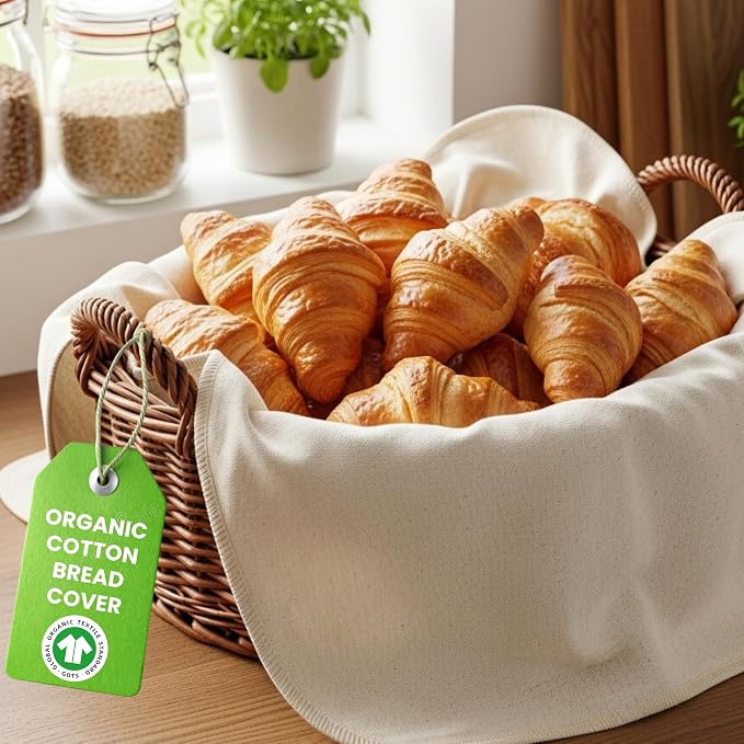 Flour Sack Towels Sourdough Bread Baking Supplies | Bread Dough Proofing Unbleached Bread Proofing Cloth, Organic Cotton Baking Cloth for Baguettes, Ciabatta, Pastry – Reusable, 28"x28", 6-Pack - Image 6