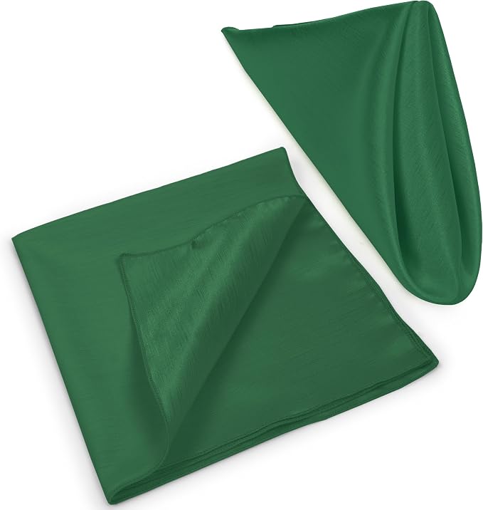 17x17-Inch Shantung Satin Cloth Napkins, Emerald Set of 24 | Bulk Case of 2 Dozen, Square, 100% Polyester Fabric, Reversible, Faux Dupioni Silk Reverse Side, Machine Washable, Green - Image 8
