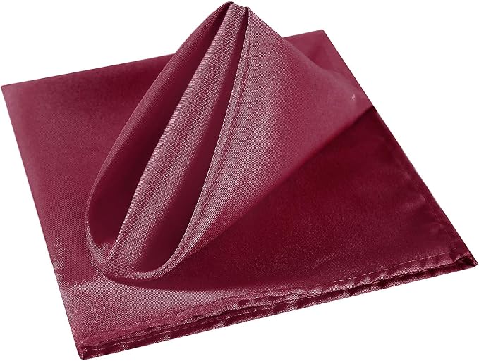 Cloth Napkins 20x20 inch Washable Polyester Dinner Napkins Soft Table Napkins for Wedding Party Dining Banquet(Burgundy,50PCS) - Image 3