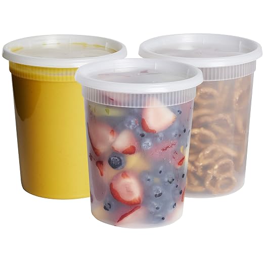 Microwavable Hot and Cold Translucent Plastic Deli Food Storage Container with Lid, 32-Ounce, 240-Pack - Image 3