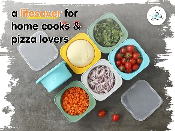 Stackable Silicone Artisan Pizza Dough Proofing Proving Containers with Lids-2/3/4/5 pack-500ml portion (Spacegrey, 2 PACK) - Image 3