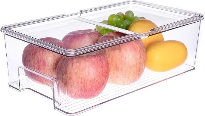 SANNO Fridge Produce Saver Stackable Refrigerator Organizer Vegetable Refrigerator Organizer Food Bins - Image 7