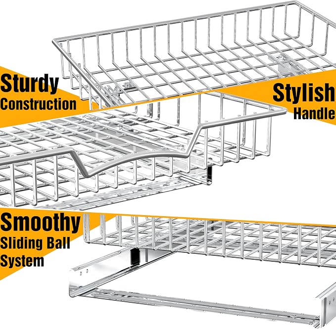 Simple Houseware Under Cabinet Pull Out Sliding Shelf Drawer, 21Dx17W | for Kitchen Organizer - Image 6