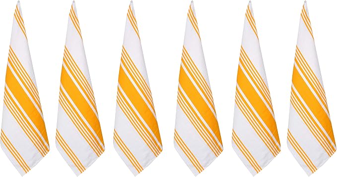 Urban Villa Kitchen Towels Cotton Dish Towels 20”x30” (Set of 6) Yellow Wht - Image 3