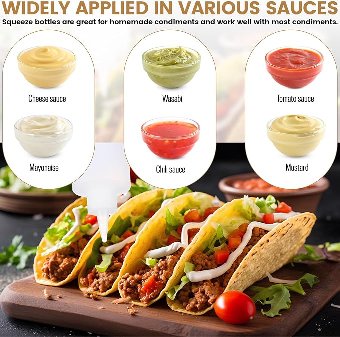 Yaomiao 18 Pack 16 oz Plastic Squeeze Bottles for Condiments Sauces Empty Leak Proof Squeeze Bottles Squirt Containers with Red Tip Cap for Ketchup, Condiments, Olive Oil, Glue - Image 4