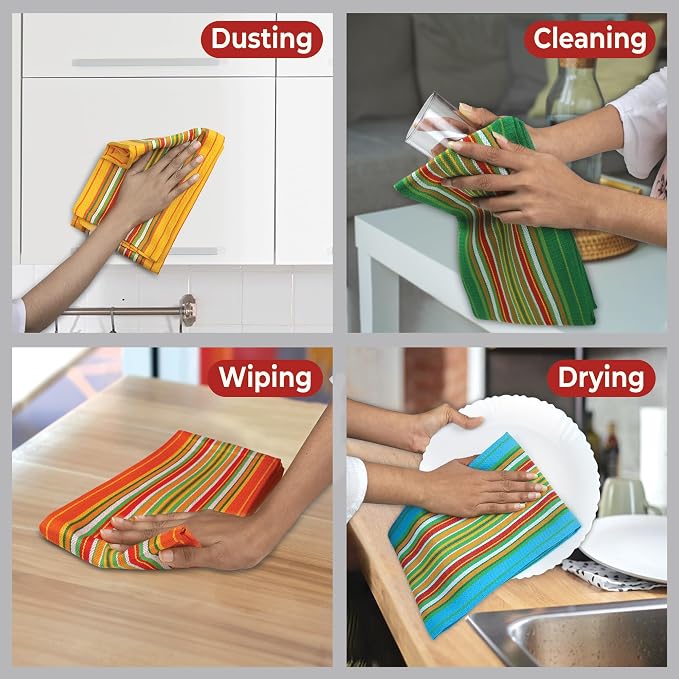 Urban Villa Kitchen Towels Cotton Dish Towels 20”x30” (Set of 12) Multi - Image 2