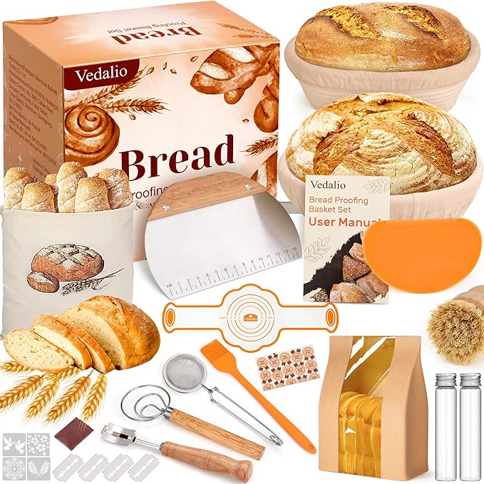 Sourdough Starter Kit, Sourdough Bread Baking Supplies, Sourdough Kit for Modern Home and Kitchen, Sourdough Bread Basket, Sour Dough Kit, Bread Making Tools Kit Gifts for Bakers Women Wife Mom by Unknown
