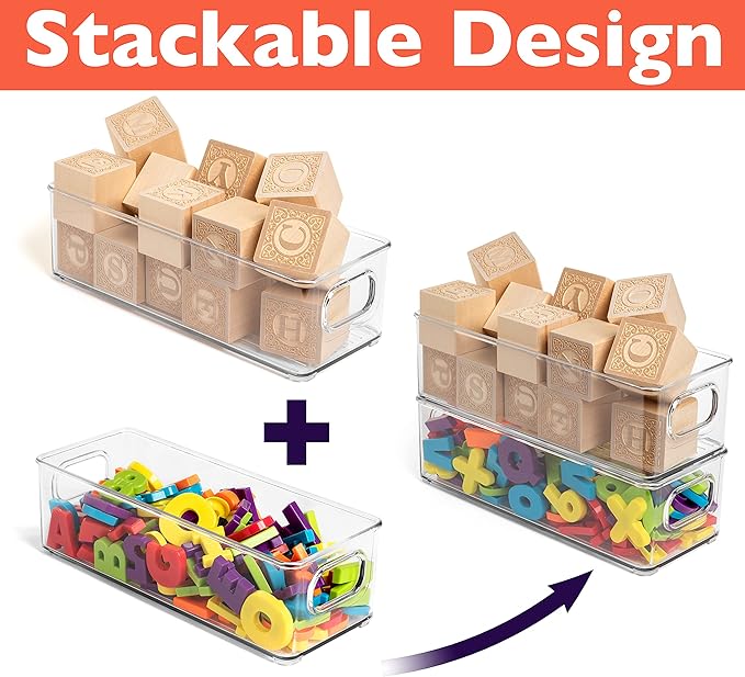 ClearSpace Plastic Pantry Organization and Food Storage Bin – Great Kitchen Organization and Kitchen Storage – Fridge Organizer Bins– 8 Pack - Image 4