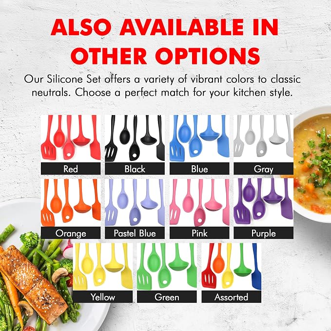Chef Craft Premium Silicone Kitchen Tool and Utensil Set, 5 Piece, Yellow - Image 7