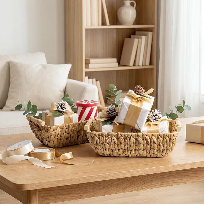 Storageworks Small Storage Basket, Seagrass Woven Basket For Gifts - Image 8