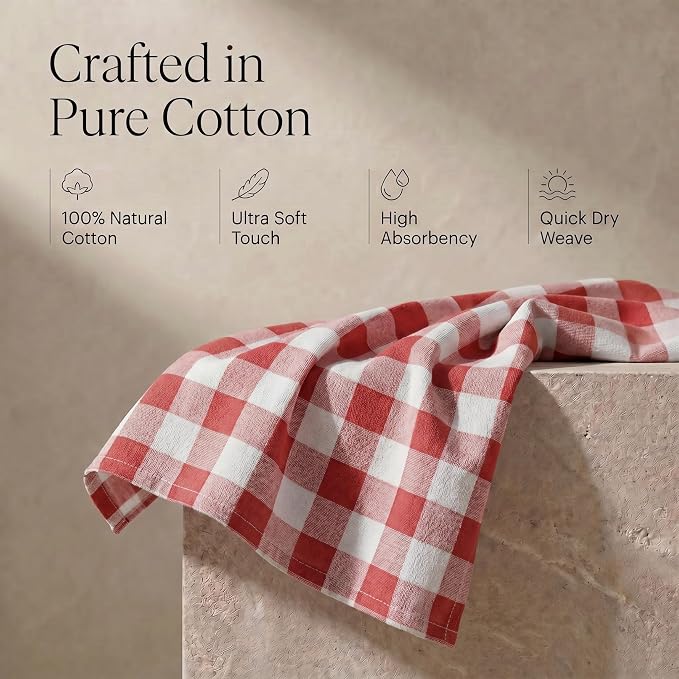 Urban Villa Kitchen Towels Cotton Dish Towels 20”x30” (Set of 6) Rust - Image 4