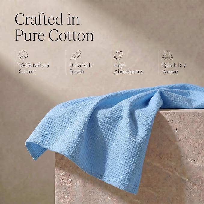 Urban Villa Kitchen Towels Cotton Dish Towels 20”x30” (Set of 6) Sky Blue - Image 4