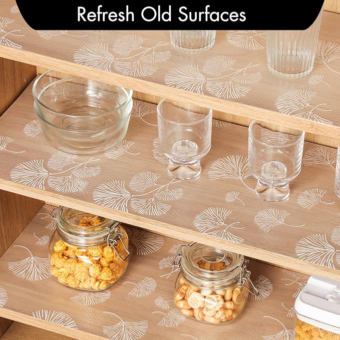 Cooyes Shelf Liner, Non Adhesive Drawer and Cabinet Liner, EVA Washable Oil-Proof Shelf Paper for Kitchen Cabinets, Refrigerator, Storage, Desks with Modern Pattern - Image 3