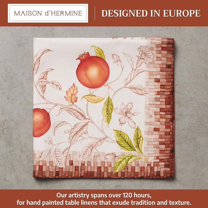 Maison d' Hermine Cloth Napkins Set of 4 Reusable 100% Cotton (20" x 20") | Everyday Square Napkins Cloth Washable Dinner Wedding Restaurant Hotel Kitchen Thanksgiving Christmas - Vintage Harvest - Image 2