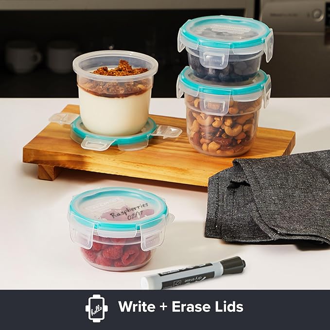 Snapware Plastic Total Solution 16-Pc Food Storage Containers Set, (4) 2-Cup & (4) 1.2-Cup Round Meal Prep Container, Plastic BPA-Free Lids with 4 Locking Tabs, Microwave, Dishwasher, and Freezer Safe - Image 6