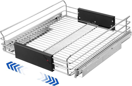 Expandable Pull Out Cabinet Organizer, Slide Out Drawers for Kitchen Cabinets, Heavy Duty Storage Drawers, Chrome Plated Cabinet Wire Shelf, Adjustable Width 12.5~20.2" W x 17.3" D by STORKING