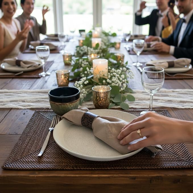 Linen Napkins –100% French Flax – Stonewashed Pure Linen Cloth Napkins - Size 18 Inch x 18 Inch – Set of 4 (Natural Rustic Taupe) - Image 7