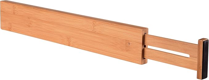 Bamboo Kitchen Drawer Dividers Expandable Adjustable Drawer Organizer Dividers Adjust from 22" to 17½" Set of 4 - Image 4