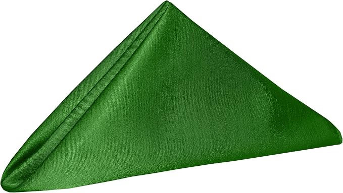 20 x 20-Inch Shantung Satin Cloth Napkins, Kelly Set of 12 - Image 2