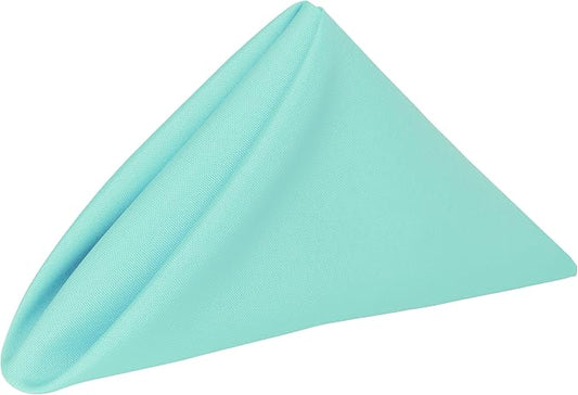 17x17-Inch Square Polyester Cloth Napkins, Aqua Set of 120 | Bulk Case of 10 Dozen, Dinner Napkins, Serged Edges, Machine Washable, Wrinkle-Resistant, Flame-Resistant, Blue by UltimateTextile