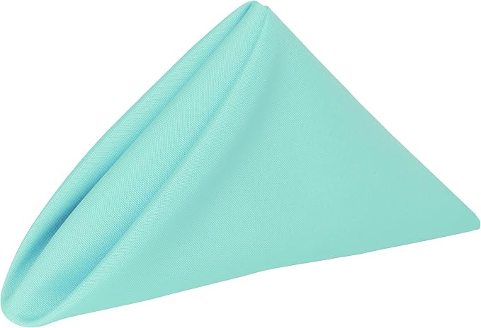 20x20-Inch Square Polyester Cloth Napkins, Aqua, Set of 12 by UltimateTextile