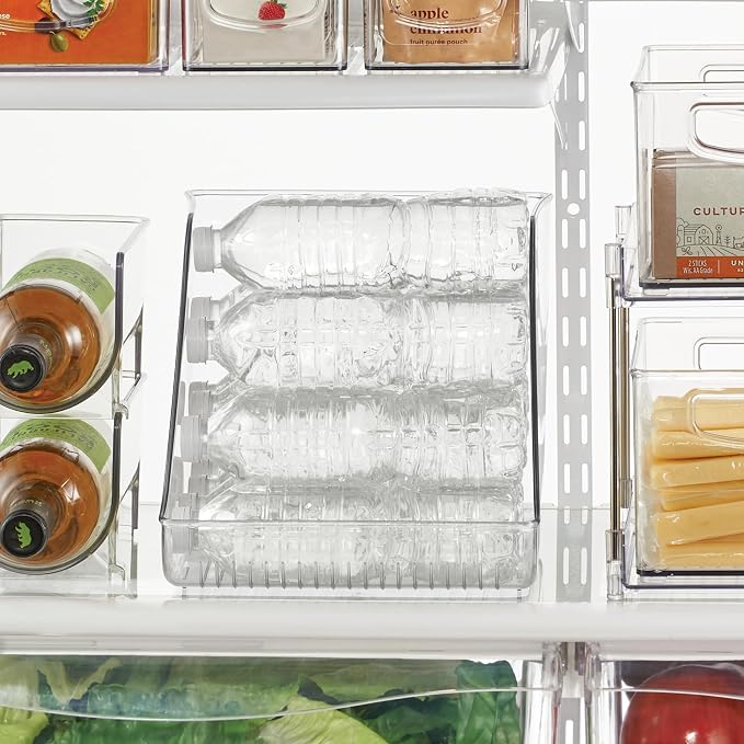 iDesign Plastic Water Bottle Organizer for Fridge, Clear, 2-Pack | Bottle Holder, For Kitchen and Pantry - Image 3