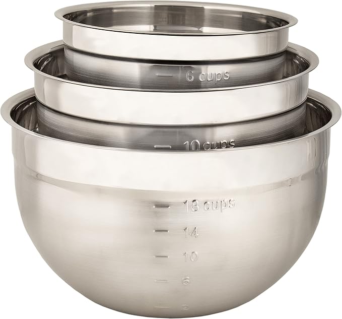Cuisipro Stainless Steel Mixing Bowl 3 Piece Set - Image 2