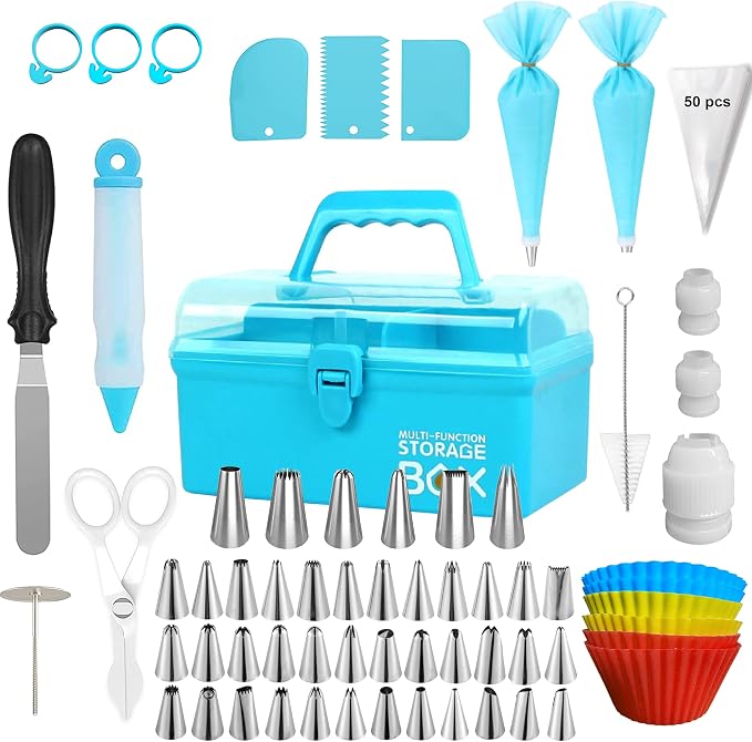 Cake Decorating Tools Piping Bags & Tips Set 115 Pcs, Cake Decorating Kit with 42 Piping Tips,Cake Decorating Supplies with Frosting Tips&Bags Cupcake Cookie Decorating Supplies Gifts for Kids by Bayloon