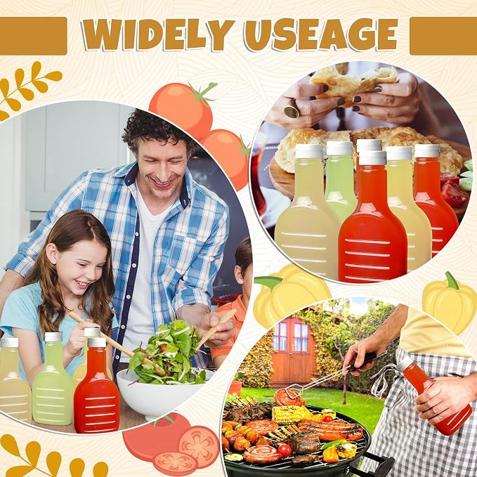 Roshtia 30 Pack 16oz Clear Plastic Salad Dressing Bottles Bulk Empty Squeeze Bottle with White Flip Top Cap for BBQ Condiment Sauce Ketchup Salad Dressing - Image 6