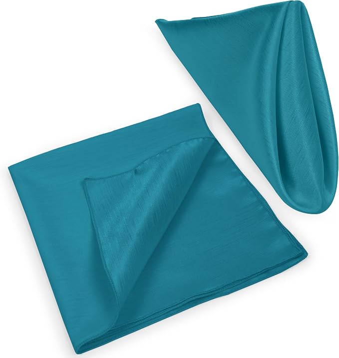 17x17-Inch Shantung Cloth Napkins, Turquoise, Set of 36 | Bulk Case of 3 Dozen, Satin, Square, 100% Polyester Fabric, Reversible, Faux Dupioni Silk Reverse Side, Machine Washable - Image 8