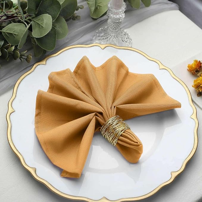 Efavormart Premium Cloth Napkins Set of 10, 17x17 Inch Gold Violet Seamless Dinner Napkins, Washable Linen Table Napkin Cloth with Hemmed Edges for Weddings, Party and Banquet - Image 6