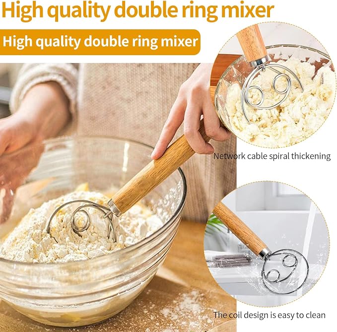 Set of 3 Stainless Steel Dough Scrapers, 15/20/25 cm, Non-Stick Dough Card with Dough Stirrer, Pastry Brush, Dough Cutter, Dough Spatula with Measuring Scale, Cake Scraper for Bread Shaping, Bread - Image 6
