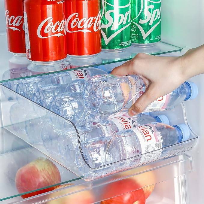 Puricon 2 Pack Water Bottle Dispenser Organizer for Refrigerator Bundle with Drink Organizer for Fridge Pusher Glide - Image 3