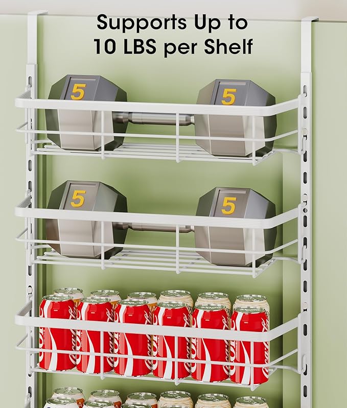 Apinol Over The Door Pantry Organizer, 10 Tier Pantry Door Organizers and Storage for Kitchen with Seasoning Shelves, Home & Kitchen Essentials, White - Image 6
