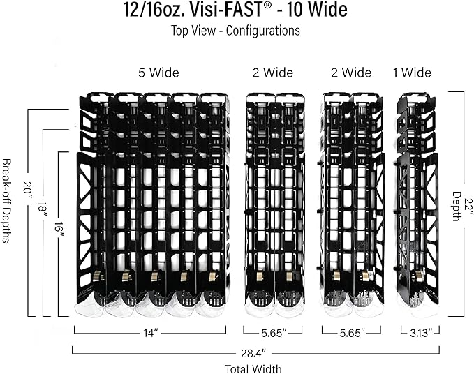 Drink Organizer for Fridge – Visi-Fast Push Dispenser, 12/16oz, 1-Pack - Image 2