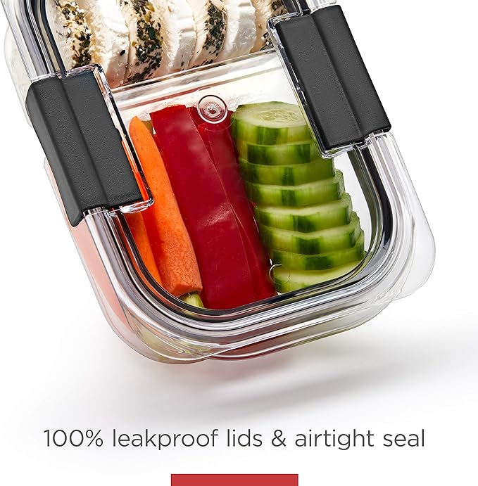 Rubbermaid Brilliance Meal Prep Containers, 2-Compartment Food Storage Containers, 2.85 Cup, 5-Pack, BPA-Free, Clear/Grey - Image 5