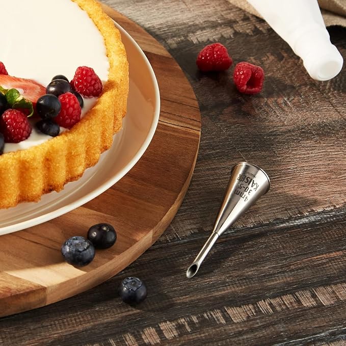 ORIGINAL KAISER 8-Piece Icing Bag XL Set Including Filling Nozzle 4 mm Stainless Steel 6 Different Nozzles Reusable Ideal for Decorating and Filling Pastries - Image 5
