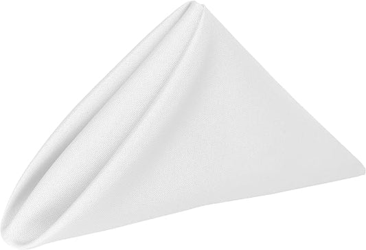 17x17-Inch Square Polyester Cloth Napkins, White Set of 12 | Bulk Case of 1 Dozen, Dinner Napkins, Serged Edges, Machine Washable, Wrinkle-Resistant, Flame-Resistant by UltimateTextile