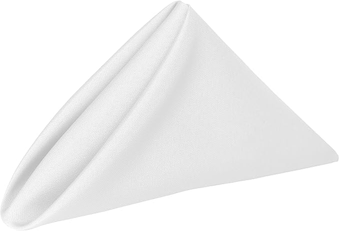 20x20-Inch Square Polyester Cloth Napkins, White Set of 12 by UltimateTextile