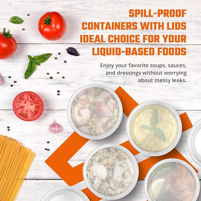 50 Microwavable Food Container - 16oz Translucent Meal Box Storage with Lids, Ideal for Storing Soups, Condiments, Sauces, Dressing, Fruit, Baby Food, Healthy Snacks, and Leftovers, LARGE SQUATZ - Image 6