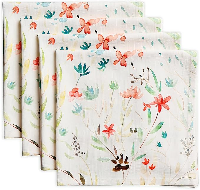 Maison d' Hermine Cloth Napkins Set of 4 100% Cotton Everyday Reusable Square Napkins Cloth Washable, Dinner, Party, Wedding, Restaurant, Spring/Summer (Colmar, 20" x 20") | Everyday Square Napkins Cloth Washable Dinner Party Wedding Restaurant Hotel K... by MaisondHermine