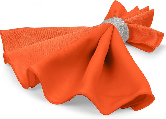 17x17-Inch Shantung Satin Cloth Napkins, Orange Set of 120 - Image 8