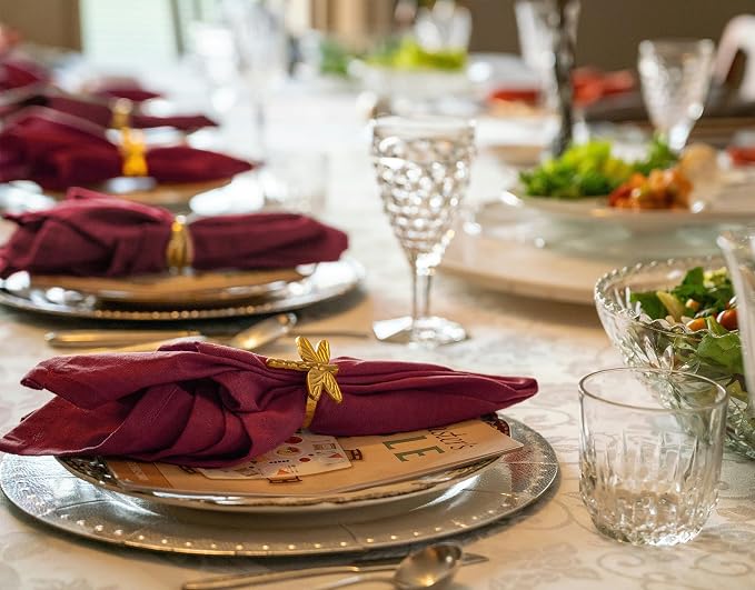 36 Pack Burgundy Cloth Napkins, 12 x 12 Inch Cotton with Fringe Settings | Handmade washable reusable cotton dinner napkins in bulk for weddings, parties, rustic boho table settings - Image 6