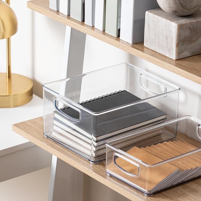 iDesign Stackable Pantry Bins with Handles, 4 Different Sizes, 4 Pack, Clear, Made in USA - Image 8
